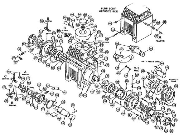 PB-8 Vacuum Pressure Pump Part Breakdown Diagram